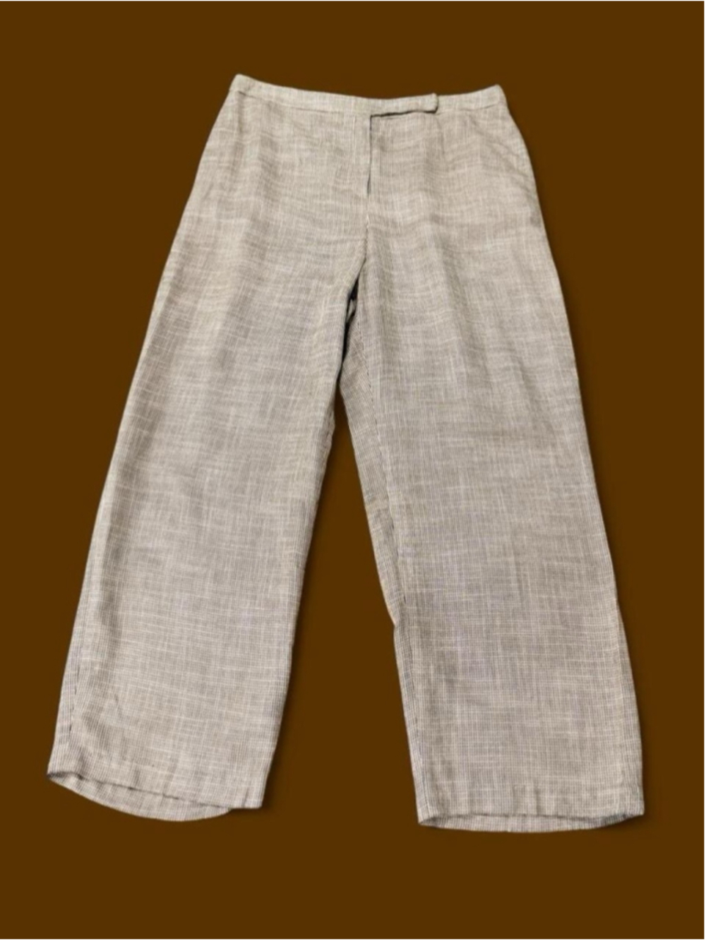 Vintage Rena Rowan Wide Leg Rayon Pants Women’s 16 Made in USA Neutral Woven